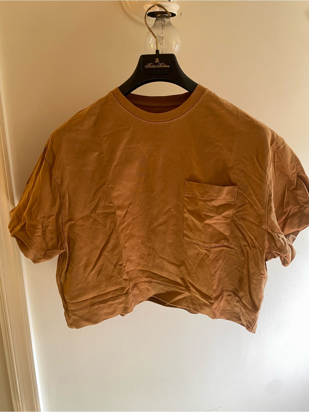 Athleta Women's Cropped Pocket Tee - Tan Brown size XS